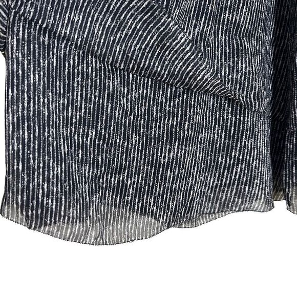 Eileen Fisher System, “Elemental” Crinkle Silk Printed Dress, Size L Black White - Picture 6 of 11